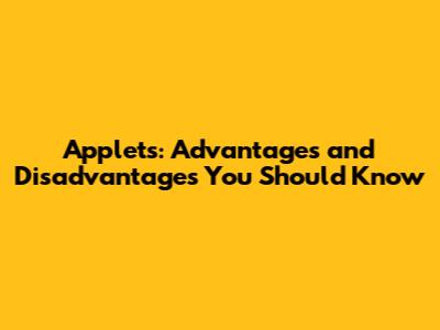 Applets: Advantages and Disadvantages You Should Know
