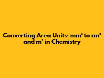Converting Area Units: mm² to cm² and m² in Chemistry