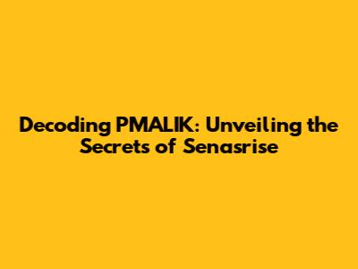 Decoding PMALIK: Unveiling the Secrets of Senasrise