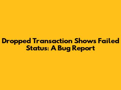 Dropped Transaction Shows Failed Status: A Bug Report