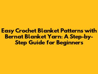 Easy Crochet Blanket Patterns with Bernat Blanket Yarn: A Step-by-Step Guide for Beginners