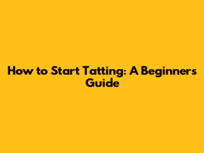 How to Start Tatting: A Beginner's Guide