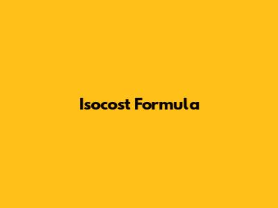 Isocost Formula