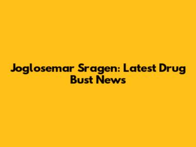 Joglosemar Sragen: Latest Drug Bust News