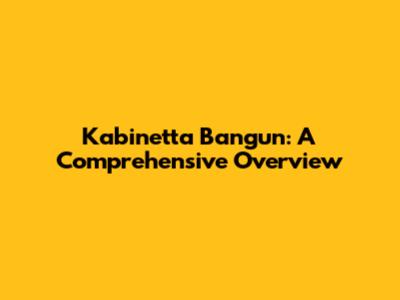 Kabinetta Bangun: A Comprehensive Overview