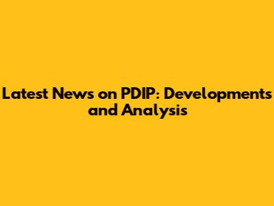 Latest News on PDIP: Developments and Analysis