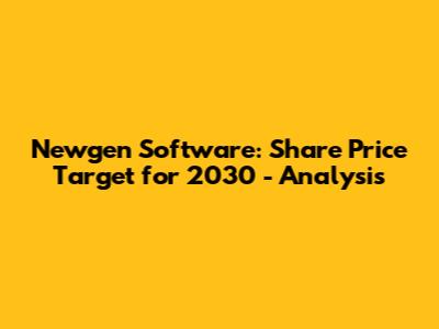Newgen Software: Share Price Target for 2030 - Analysis