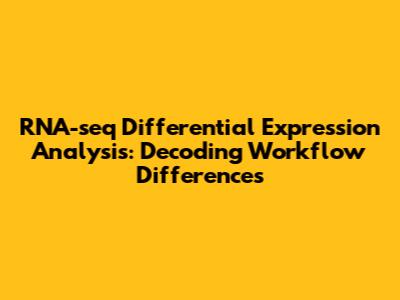 RNA-seq Differential Expression Analysis: Decoding Workflow Differences