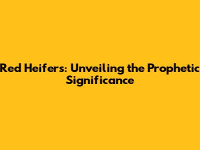 Red Heifers: Unveiling the Prophetic Significance