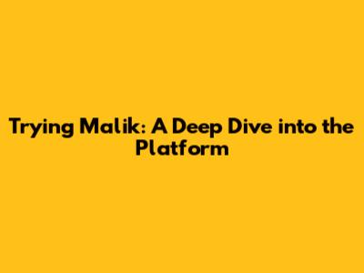 Trying Malik: A Deep Dive into the Platform