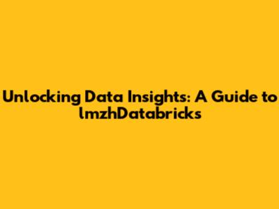 Unlocking Data Insights: A Guide to lmzhDatabricks